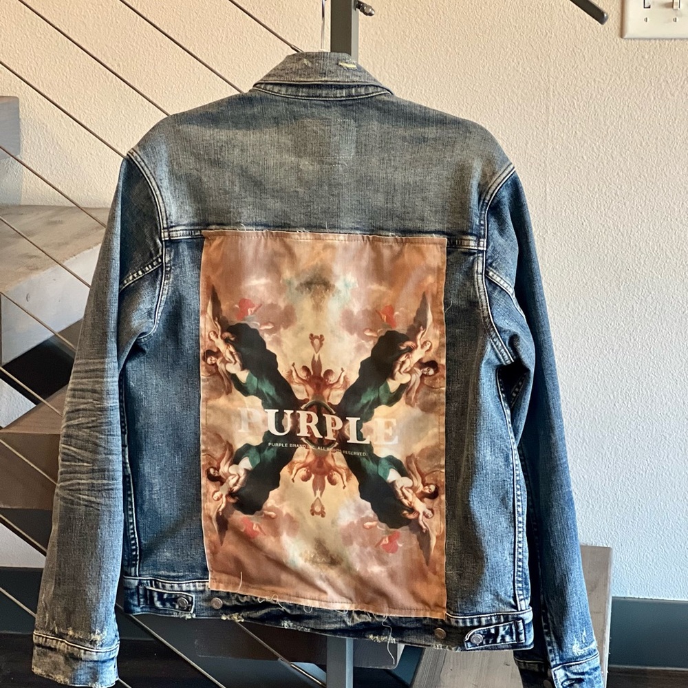 Purple brand denim jacket size small in men. 100% authentic